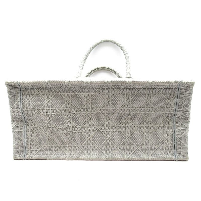 Dior Book Tote Medium Canvas Women's Tote Bag Gray Excellent Condition