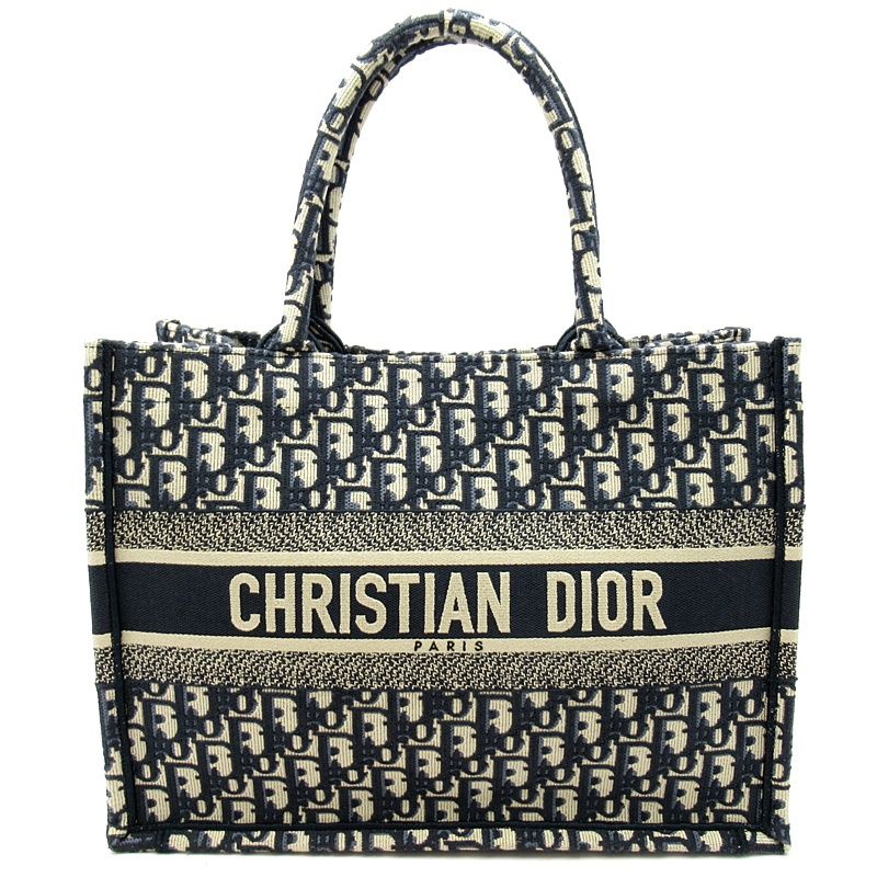 Dior Oblique Book Tote Medium M1296zriw_m828 Canvas Women Tote Bag Navy