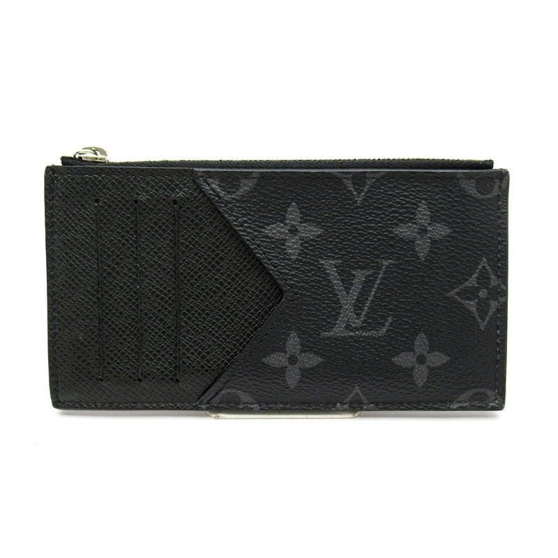 Louis Vuitton Coin Card Holder M30271 Eclipse Taiga Llama Men's Noir Black