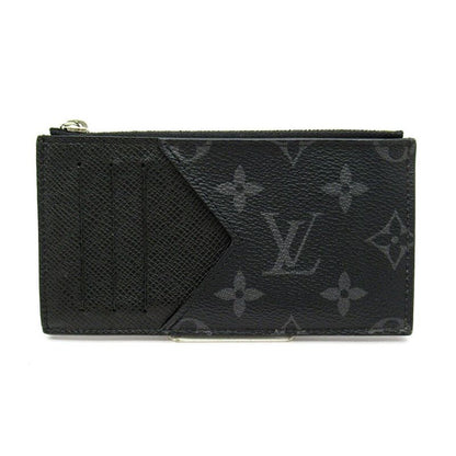 Louis Vuitton Coin Card Holder M30271 Eclipse Taiga Llama Men's Noir Black