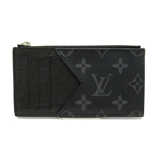 Louis Vuitton Coin Card Holder M30271 Eclipse Taiga Llama Men's Noir Black