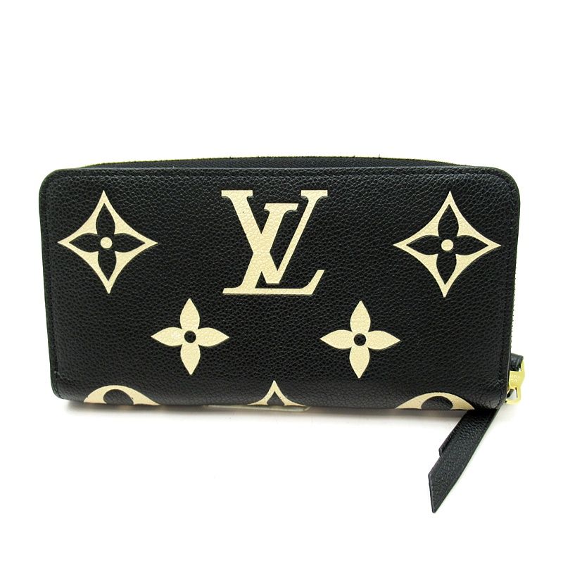 Louis Vuitton Zippy Wallet M80481 Empreinte Women Black Beige