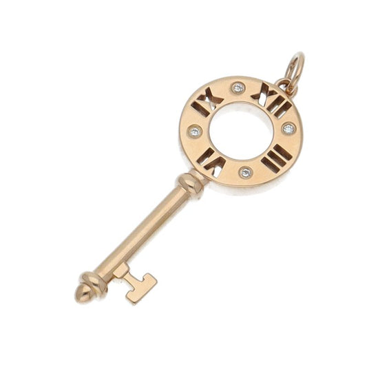 Tiffany & Co Atlas Key 4p Diamond Pendant 18k Pink Gold Ladies