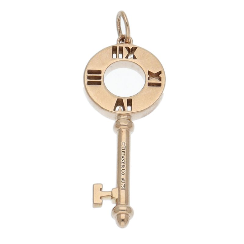 Tiffany & Co Atlas Key 4p Diamond Pendant 18k Pink Gold Ladies
