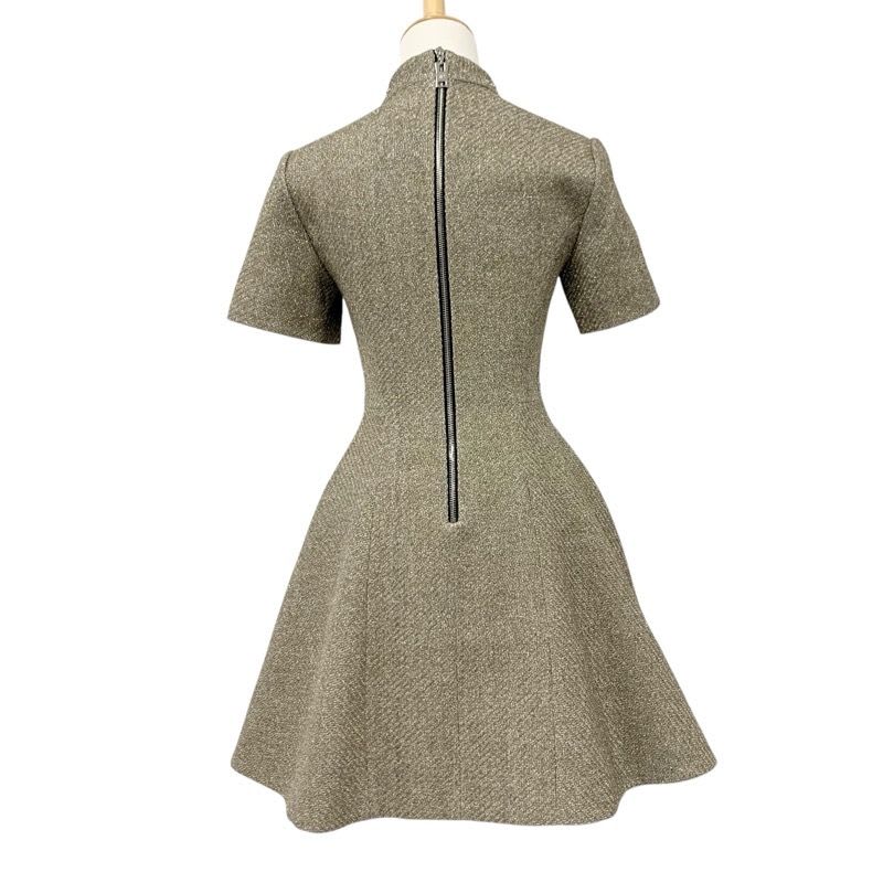 Louis Vuitton Dress Polyester Gold Silver 21 AW Studded Bijou