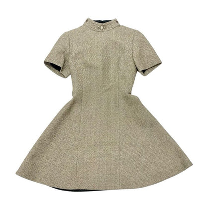 Louis Vuitton Dress Polyester Gold Silver 21 AW Studded Bijou