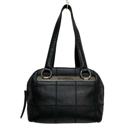 Chanel Shoulder Bag Chocolate Bar Black