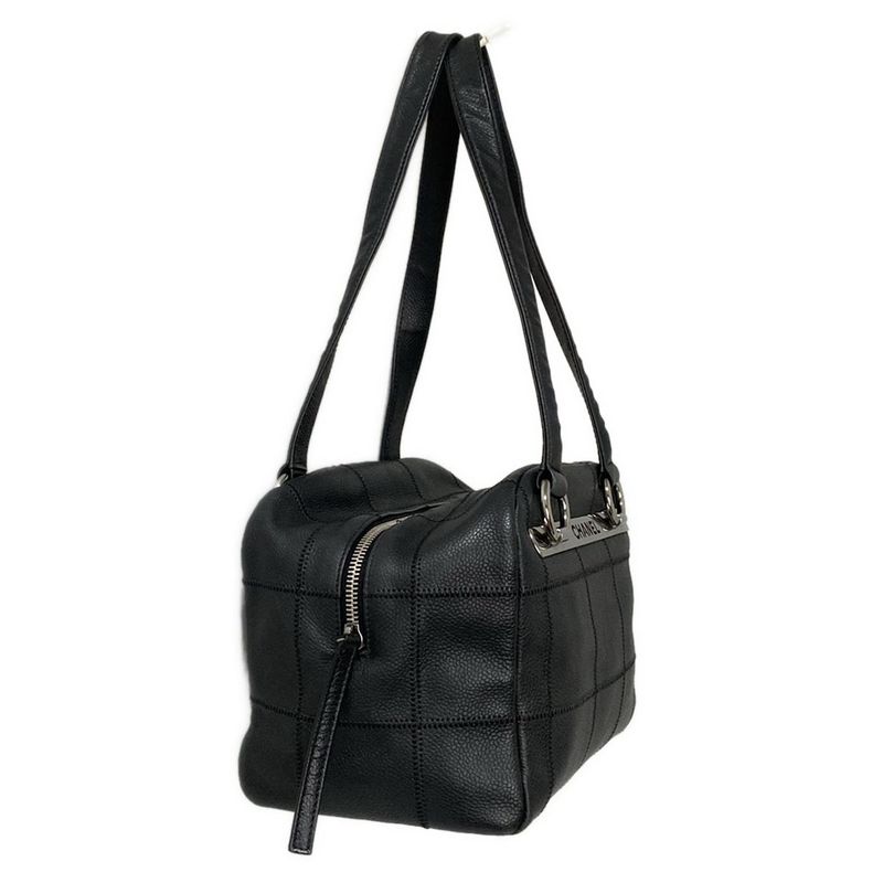 Chanel Shoulder Bag Chocolate Bar Black