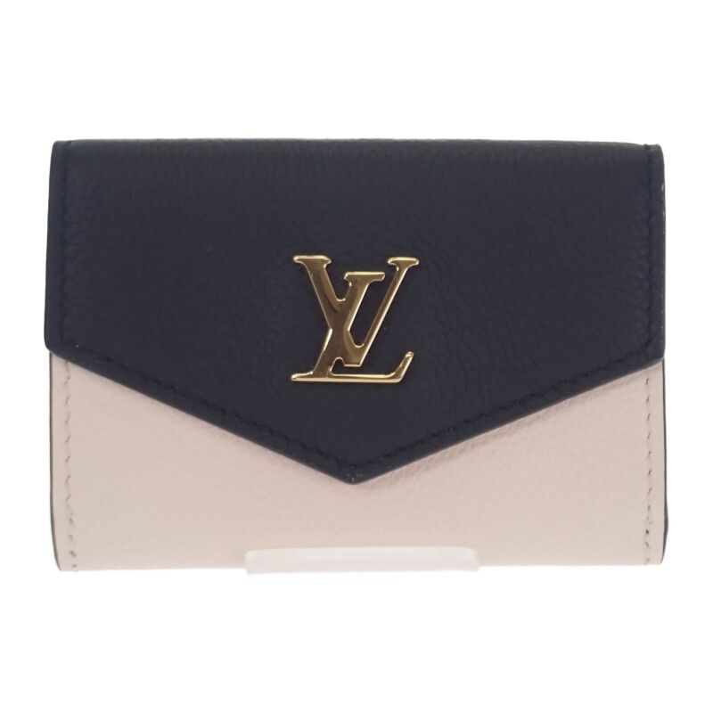 Louis Vuitton Portefeuille Lock Mini M80984 Trifold Wallet Grain Calf Leather