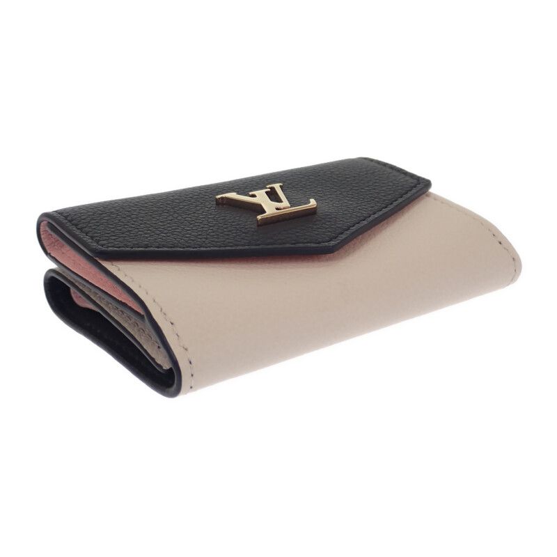 Louis Vuitton Portefeuille Lock Mini M80984 Trifold Wallet Grain Calf Leather