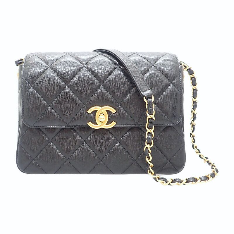 Chanel Small Flap Bag As4908 Shoulder Bag Caviar Skin Black Gold Hardware
