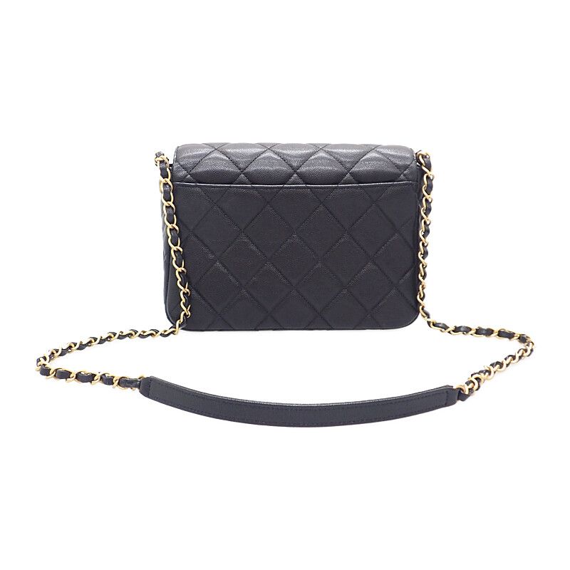 Chanel Small Flap Bag As4908 Shoulder Bag Caviar Skin Black Gold Hardware
