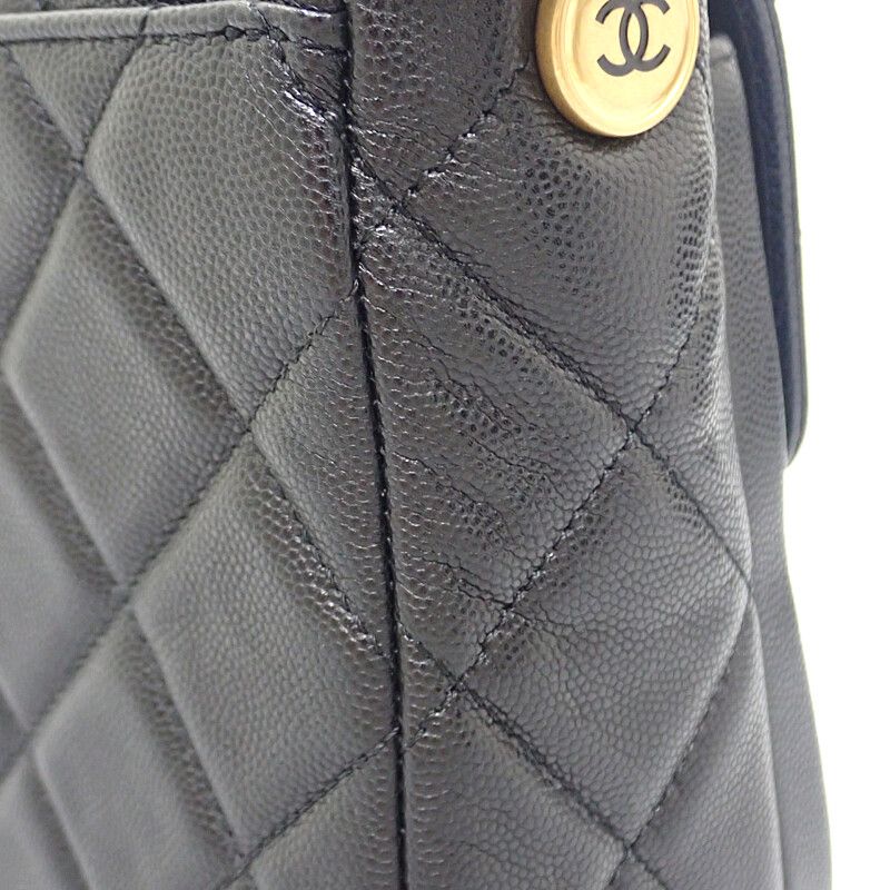 Chanel Small Flap Bag As4908 Shoulder Bag Caviar Skin Black Gold Hardware