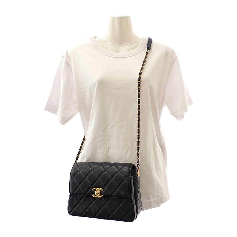Chanel Small Flap Bag As4908 Shoulder Bag Caviar Skin Black Gold Hardware