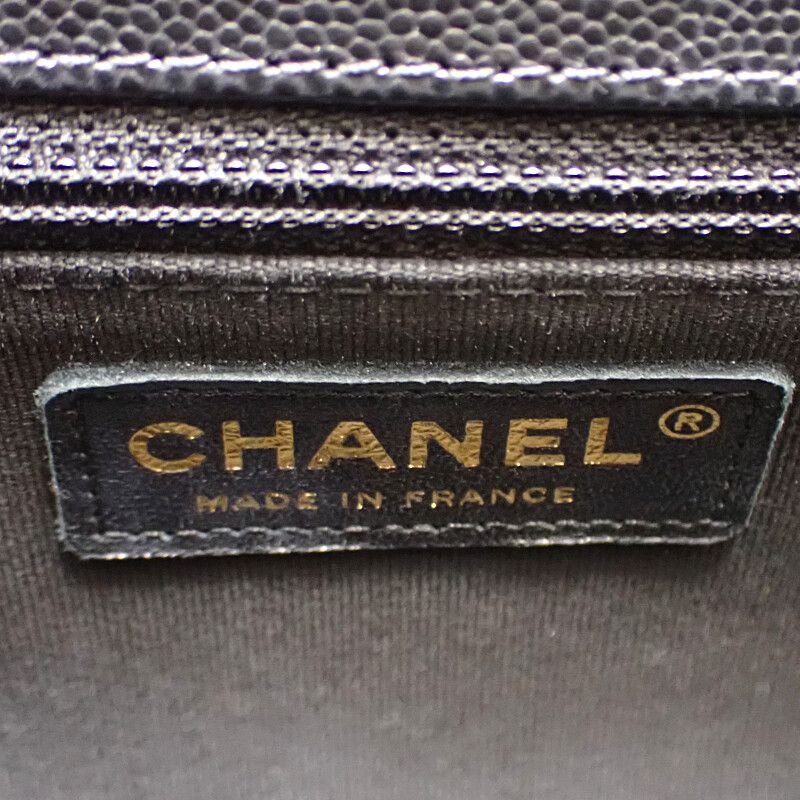 Chanel Small Flap Bag As4908 Shoulder Bag Caviar Skin Black Gold Hardware