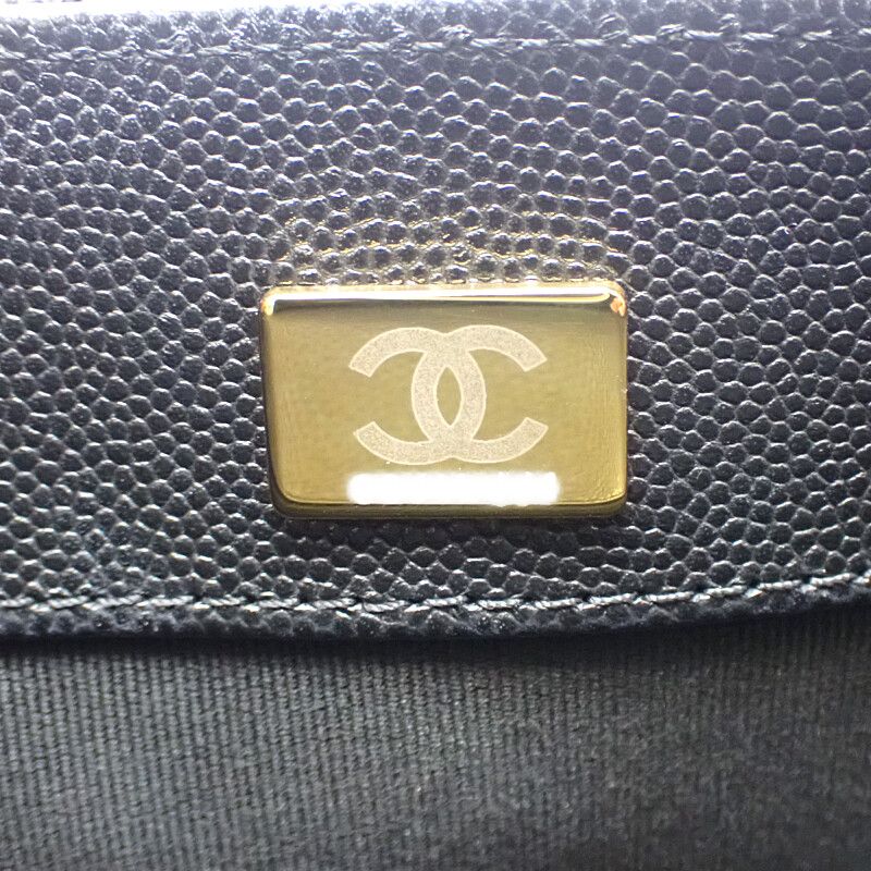Chanel Small Flap Bag As4908 Shoulder Bag Caviar Skin Black Gold Hardware
