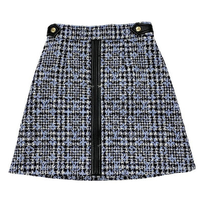 Louis Vuitton Monogram Bottoms Multicolor Skirt Tweed Leather Accent 22SS