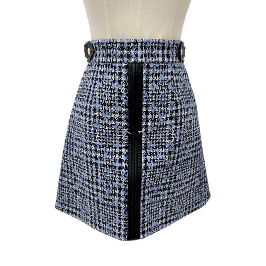 Louis Vuitton Monogram Bottoms Multicolor Skirt Tweed Leather Accent 22SS