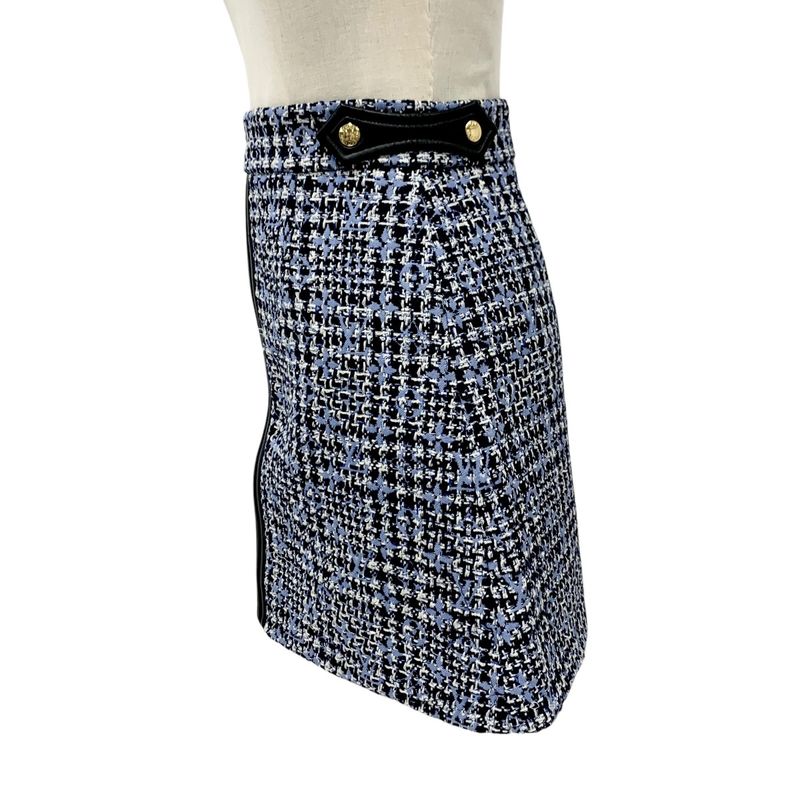 Louis Vuitton Monogram Bottoms Multicolor Skirt Tweed Leather Accent 22SS
