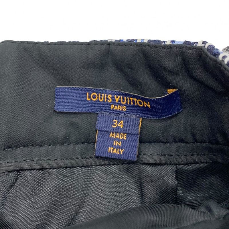 Louis Vuitton Monogram Bottoms Multicolor Skirt Tweed Leather Accent 22SS