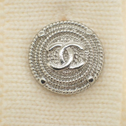 Chanel Flower Beaded 34 P43016k04343_aw005 Cardigan Cashmere White Ladies