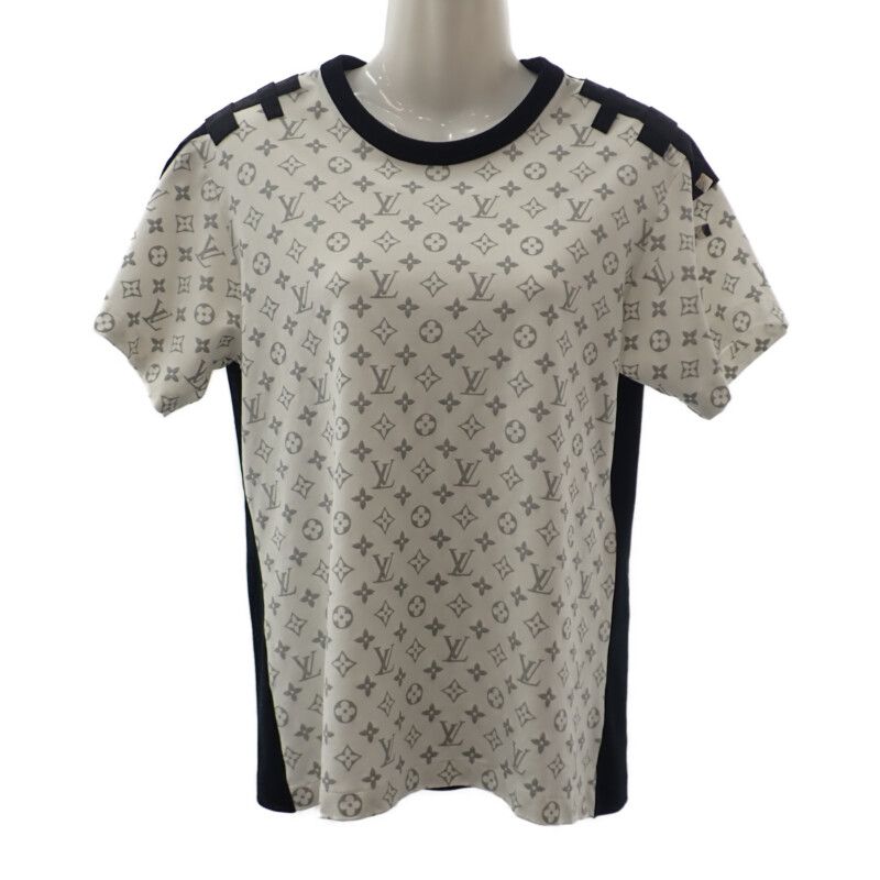 Louis Vuitton Silver Monogram T-shirt L Short Sleeve T-shirt Crew Neck Cotton