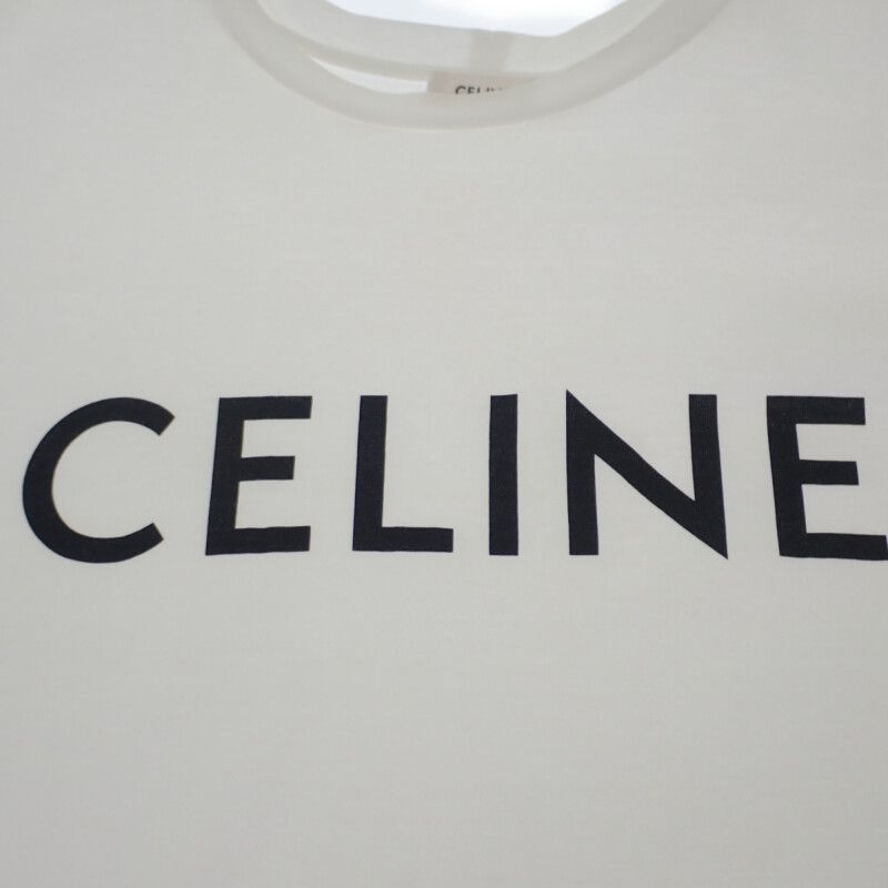 Celine Loose T-shirt M 2x681671q.01cc Short Sleeve T-shirt Cotton Chalk Black