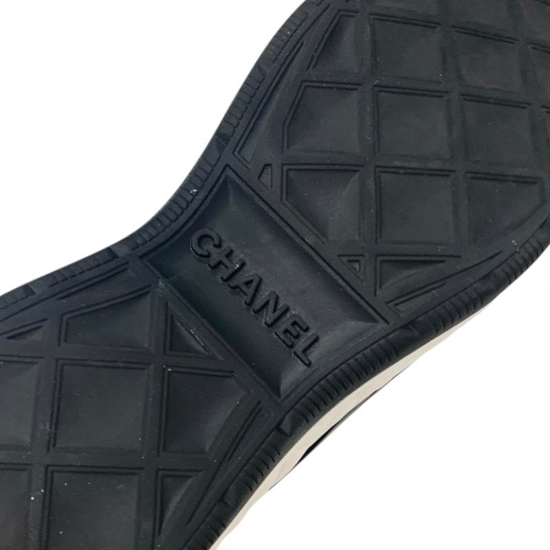 Chanel Sneakers Shoes Mohair Suede Gray Black White Matelasse Coco Mark Logo