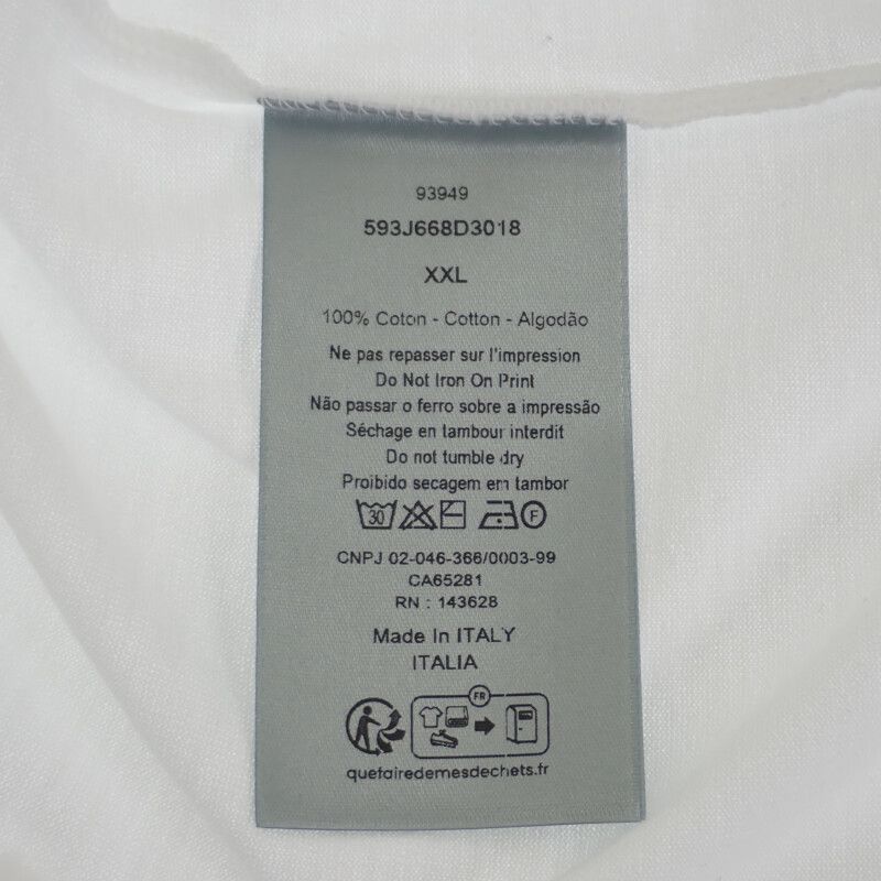 Christian DIOR Montaigne XXL 593j668d3018 Short Sleeve T-shirt Crew Neck Cotton