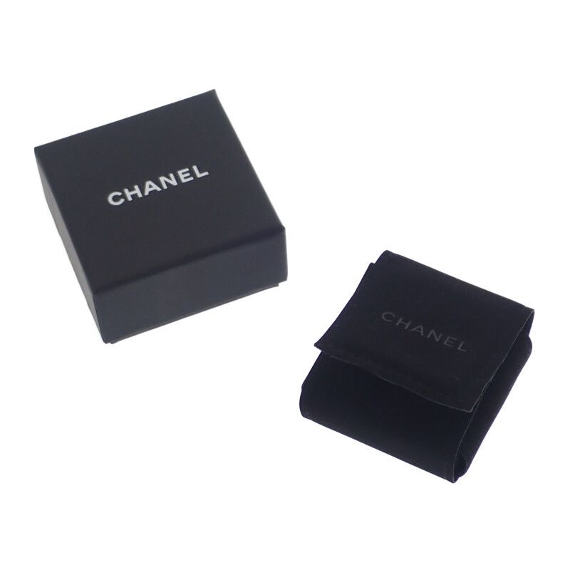 Chanel CC Star Earrings Black Gold Metal Lame Star Coco Mark Stud Earrings