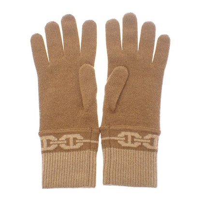 Hermes Haven Gloves M H232006g_uim Gloves Cashmere Polyurethane Biscuit Brown