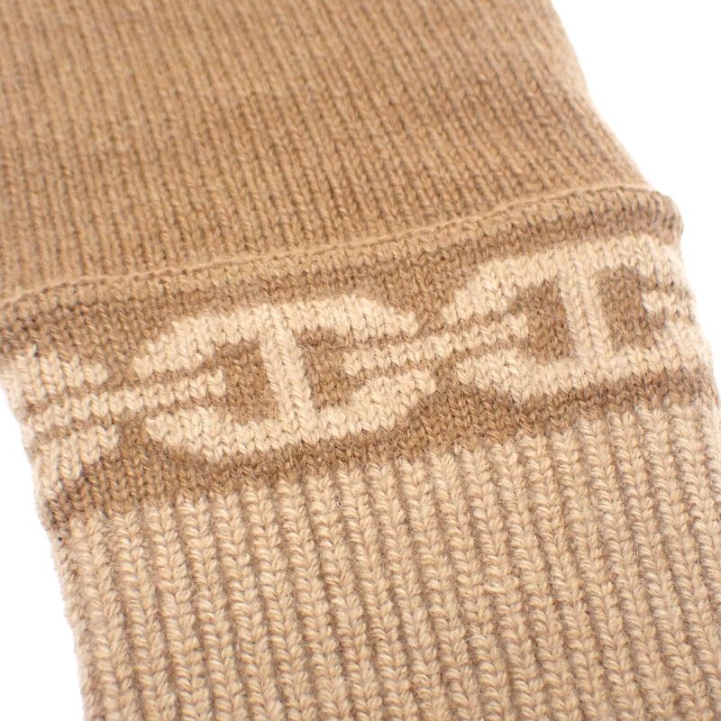Hermes Haven Gloves M H232006g_uim Gloves Cashmere Polyurethane Biscuit Brown