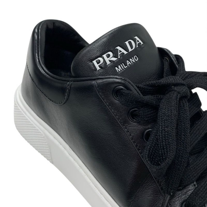 Prada Sneakers Shoes Leather Black Logo
