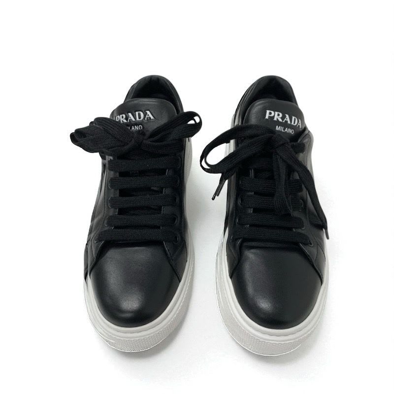 Prada Sneakers Shoes Leather Black Logo