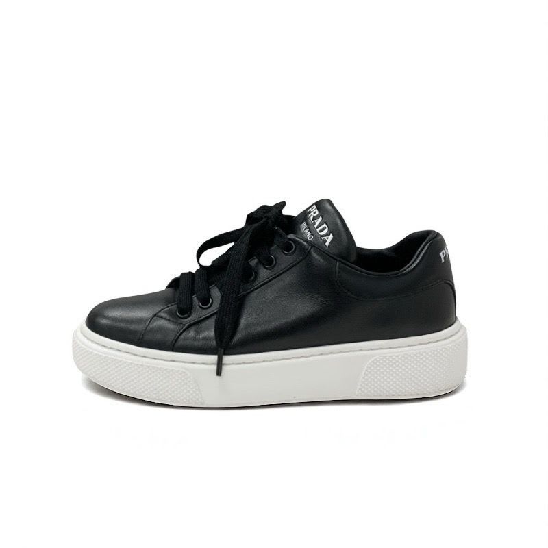 Prada Sneakers Shoes Leather Black Logo