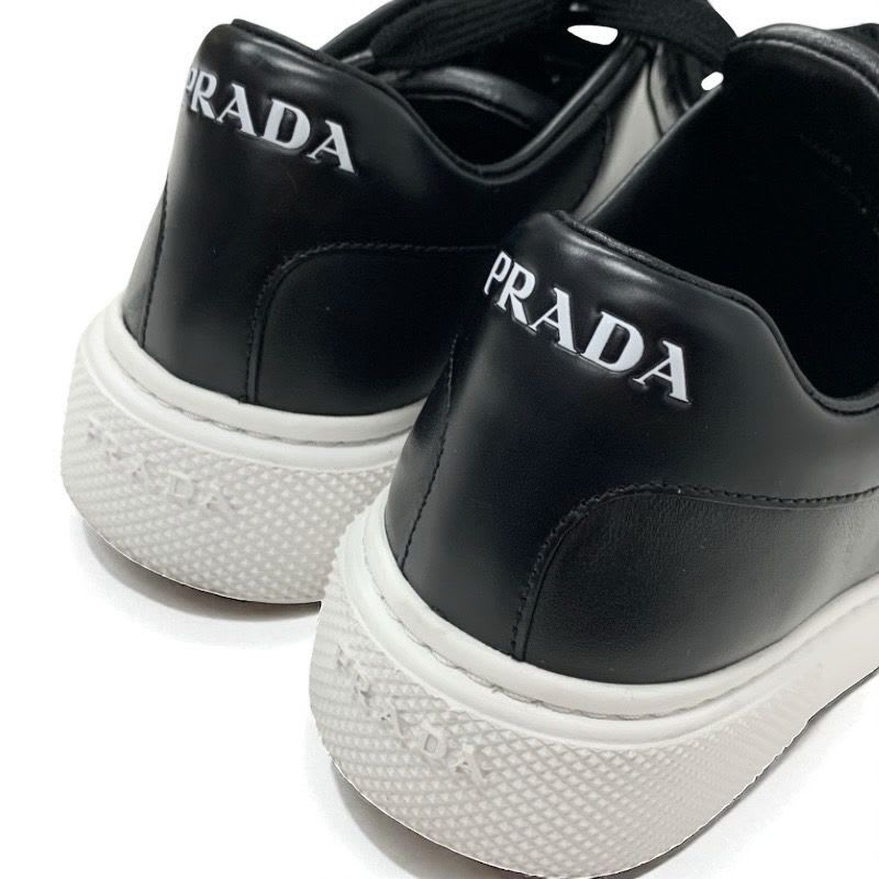 Prada Sneakers Shoes Leather Black Logo