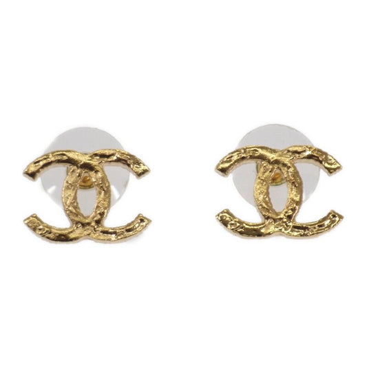 Chanel Coco Mark Earrings Abc502 Stud Earrings Metal Gold Simple Stylish Ladies