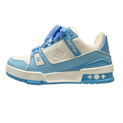 Louis Vuitton Sneakers 34 1/2 Women's LV Trainer Line Sneakers White And Blue