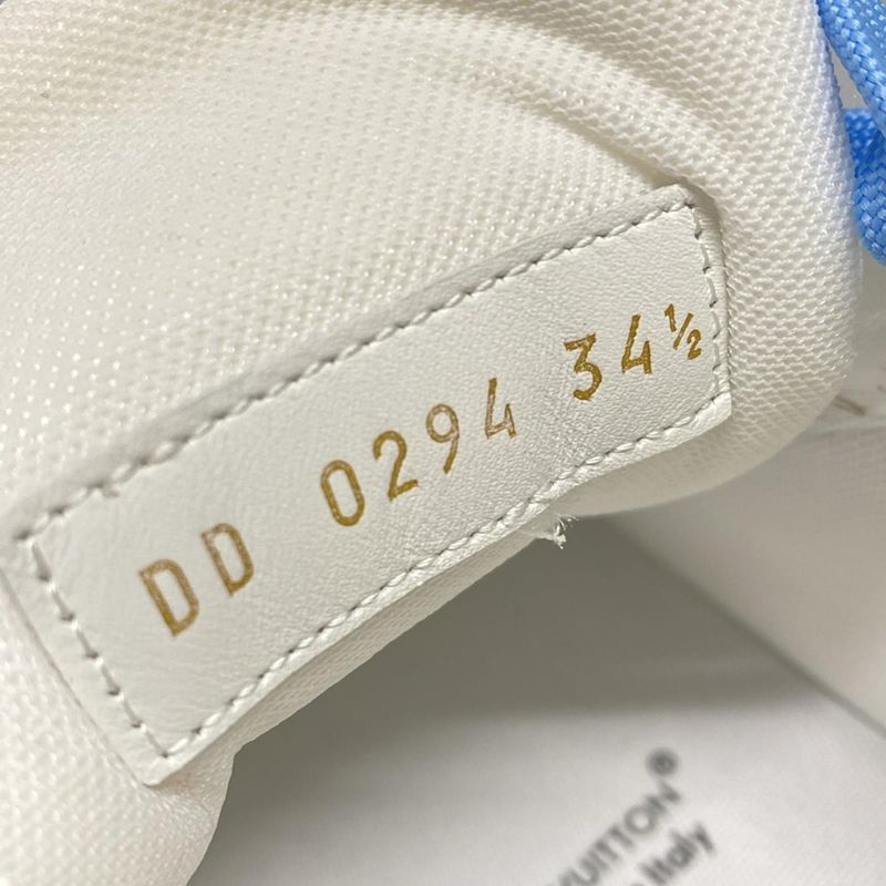 Louis Vuitton Sneakers 34 1/2 Women's LV Trainer Line Sneakers White And Blue