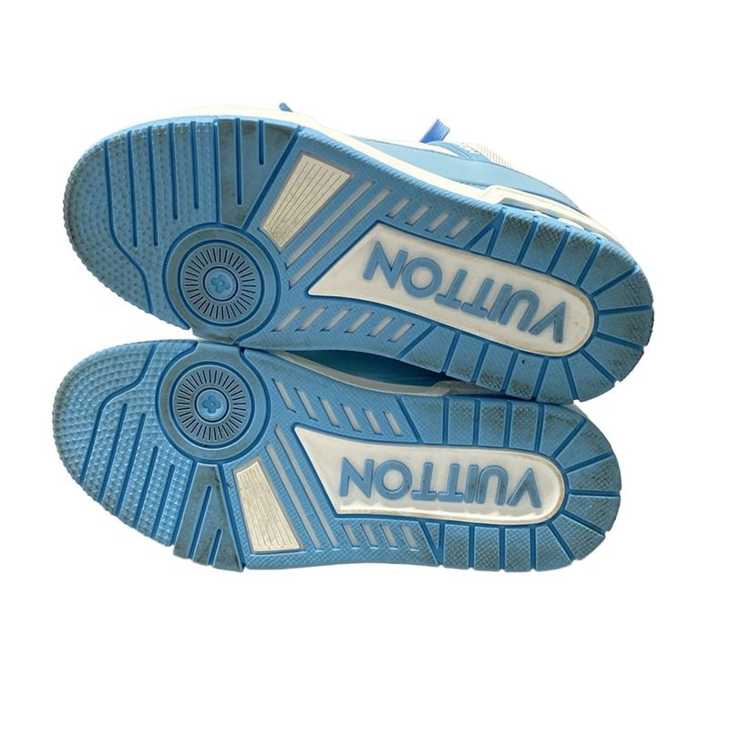 Louis Vuitton Sneakers 34 1/2 Women's LV Trainer Line Sneakers White And Blue