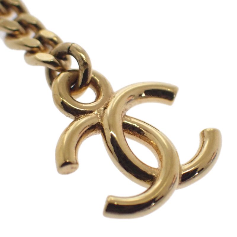 Chanel CC Logo Chain Earrings Metal Gold Ladies Coco Mark [A Rank