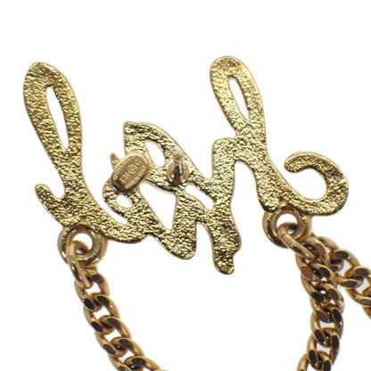 Chanel CC Logo Chain Earrings Metal Gold Ladies Coco Mark [A Rank