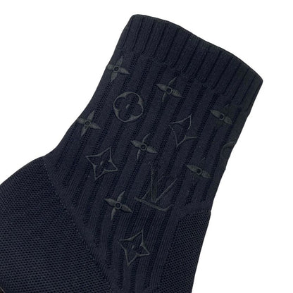 Louis Vuitton Silhouette Line Monogram Boots Short Boots Shoes Fabric Black