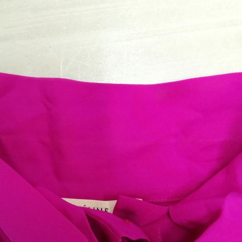 Celine Phoebe Period Bow Tie Ribbon Blouse Shirt Sleeveless Silk 36 Purple