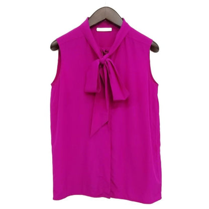 Celine Phoebe Period Bow Tie Ribbon Blouse Shirt Sleeveless Silk 36 Purple