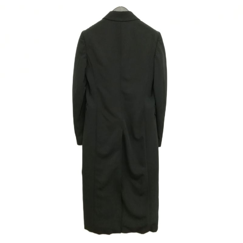 Prada Stencollar Long Coat Polyester Cotton 40 Black