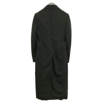 Prada Stencollar Long Coat Polyester Cotton 40 Black