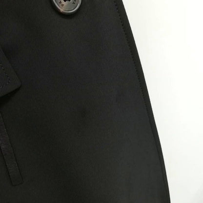 Prada Stencollar Long Coat Polyester Cotton 40 Black