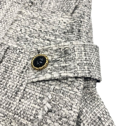 Louis Vuitton Dress Cotton Gray Black Tweed 22 SS
