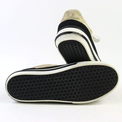 Good Quality ○chanel G45210 Suede Leather Coco Mark Lace Up Low Cut Sneakers